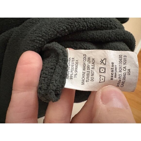 Prana Cozy V-Neck Fleece Sweater in Hunter Green Size Small Hiking Outside - Picture 12 of 13